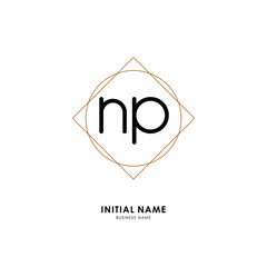 N P NP Initial logo letter with minimalist concept. Vector with scandinavian style logo.