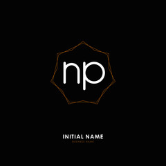 N P NP Initial logo letter with minimalist concept. Vector with scandinavian style logo.