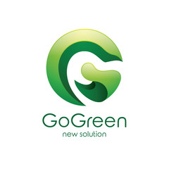 Fototapeta premium Go Green Letter G Logo