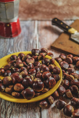 chestnuts on table