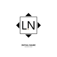 L N LN Initial logo letter with minimalist concept. Vector with scandinavian style logo.