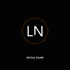 L N LN Initial logo letter with minimalist concept. Vector with scandinavian style logo.