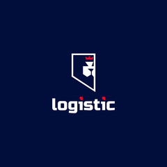 Transport logistic logo for courier delivery or transportation and shipping service. Vector 