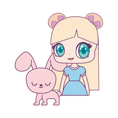 cute little doll with rabbit animal