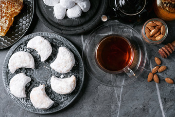 Variety of traditional Greek sweets cookies
