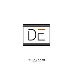 D E DE Initial logo letter with minimalist concept. Vector with scandinavian style logo.