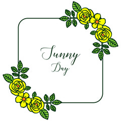 Vector illustration of design sunny day with wreath frame