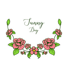 Vector illustration drawing flower frame for banner sunny day