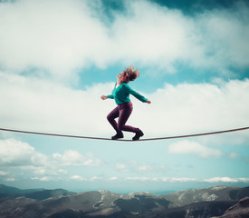 Balancing on a rope