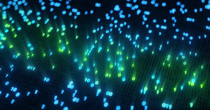 Futuristic data stream, Digital flow. Dynamic pattern with power rays and light.Data transferring. Information concept. Technology background. Seamless loop 4K VJ background. 3D rendering