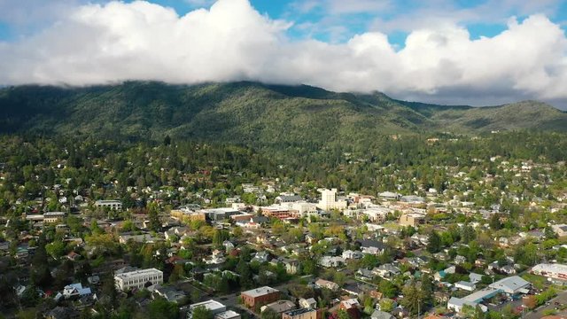 Aerial view of Ashland, Oregon. USA