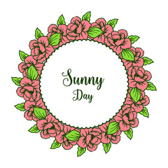 Vector illustration invitation card sunny day with design floral frame