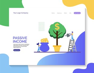 Passive income landing page vector background.