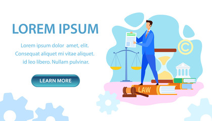 Law Infringement Landing Page Vector Template