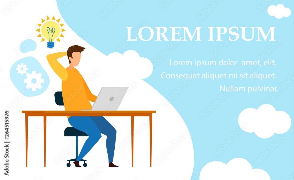Wall mural technical support flat vector web banner template