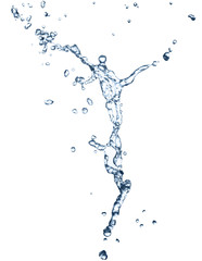 Splash water spread isolated white background