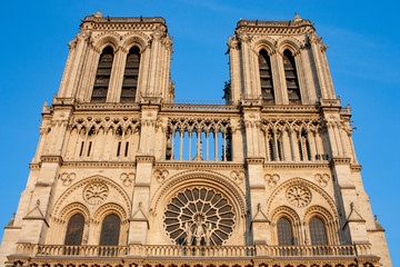Fototapeta na wymiar Notre-Dame Cathedral Front Towers