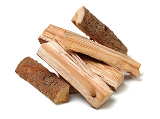 Pile of firewood isolated on a white background