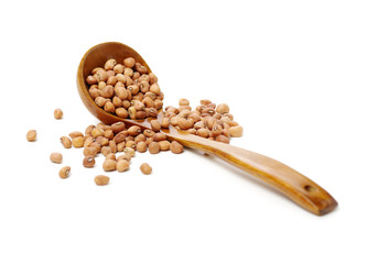 Dried cowpea on white background