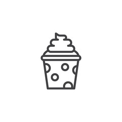 Takeaway frappe coffee line icon. linear style sign for mobile concept and web design. Frappuccino coffee cup outline vector icon. Symbol, logo illustration. Pixel perfect vector graphics