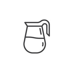 Coffee jug line icon. linear style sign for mobile concept and web design. Coffee pot, carafe outline vector icon. Symbol, logo illustration. Pixel perfect vector graphics