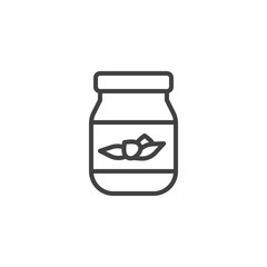 Jam jar line icon. linear style sign for mobile concept and web design. Glass jar jam outline vector icon. Symbol, logo illustration. Pixel perfect vector graphics