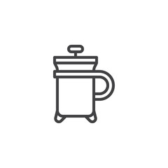 Obraz premium Coffee maker pot line icon. linear style sign for mobile concept and web design. Mocha pot outline vector icon. Symbol, logo illustration. Pixel perfect vector graphics