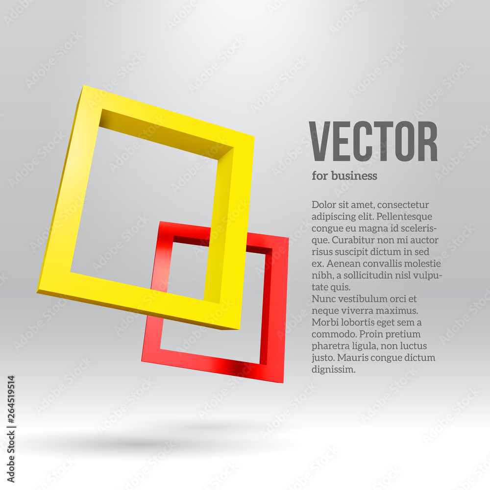 Poster Two colorful rectangular 3D frames
