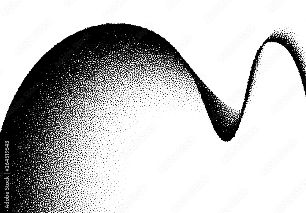 Poster Abstract background with wave of scattered dots