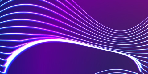 Neon lines background with glowing 80s new retro synthwave style