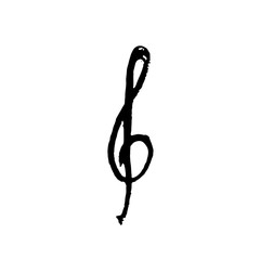Obraz premium Treble clef icon. Grunge brush vector illustration.