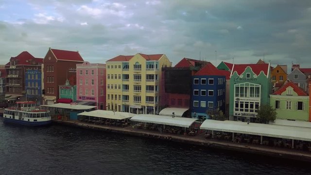 Yall view displaying the UNISCO Heritage "Handel Kade" of the Island of Curacao