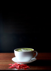 Matcha green tea latte hot drink