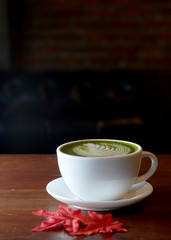 Matcha green tea latte hot drink