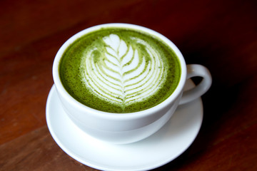 Matcha green tea latte hot drink