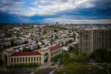 Aerial of Philly Art Museum Area Spring Time