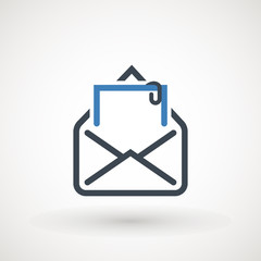 Email icon. Envelope Mail services. Contacts message send letter isolated flat.