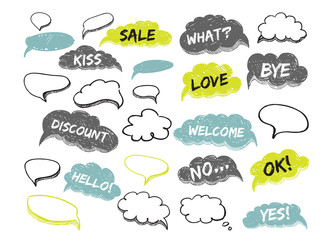 Vector speech bubbles background set  