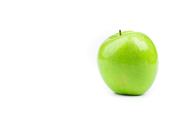 green apple on white background