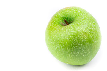 green apple on white background