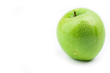 green apple on white background