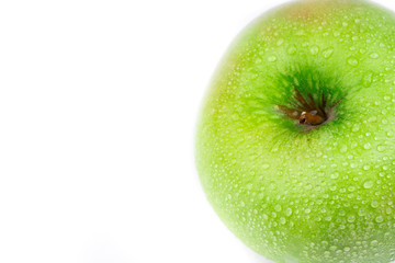 green apple on white background