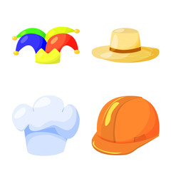 Isolated object of headgear and napper sign. Collection of headgear and helmet stock vector illustration.