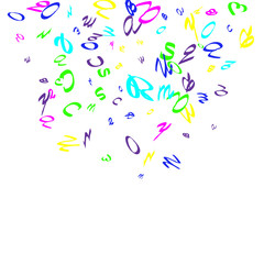 Colored bright handwritten letters