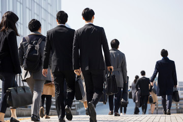 俯瞰で見る信号を渡るビジネスマンの風景 Wall Mural Paru 俯瞰で見る信号を渡るビジネスマンの風景 Wall Mural Paru