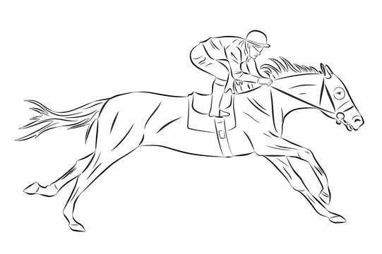 illustration of horse derby, vector drawing
