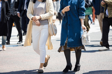 Obraz premium 渋谷スクランブル交差点の横断風景