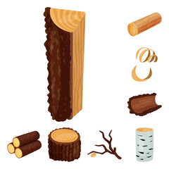 Isolated object of signboard  and wood logo. Collection of signboard  and wooden stock symbol for web.
