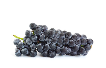 Fresh delicious black grape bunch fruit isolated on white background
