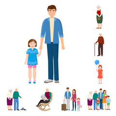 Vector illustration of family  and people symbol. Set of family  and avatar  stock vector illustration.